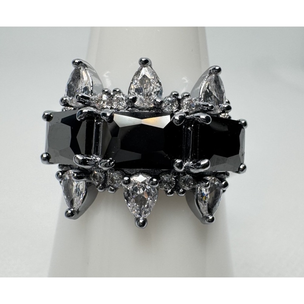 Size 8 Bomb Party Ring - RBP6468 Feeling Alive - Black Onyx Cubic Zirconia